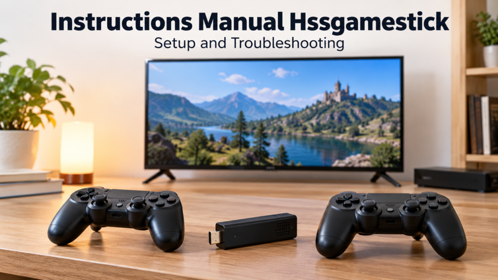 Instructions Manual Hssgamestick: Setup Without Guesswork Editorial cover illustrating generic retro gaming hardware setup
